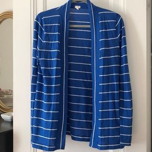 JCrew Factory striped open cardigan